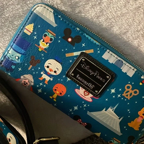 Disney Parks Loungefly Mini Backpack & Matching Wallet - WDW Parks Retro Design - Picture 9 of 16